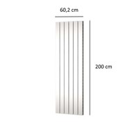 Designradiator Plieger Cavallino Retto Dubbel 1716 Watt Middenaansluiting 200x60,2 cm Wit