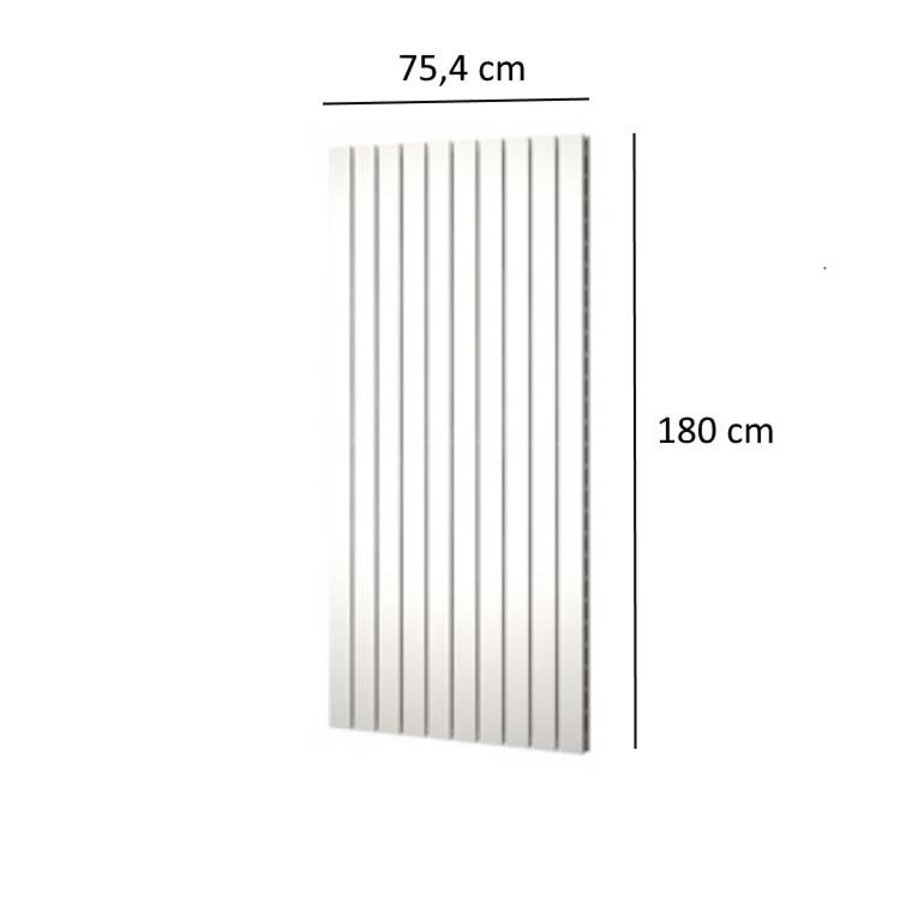 Designradiator Plieger Cavallino Retto Dubbel 1936 Watt Middenaansluiting 180x75,4 cm Wit