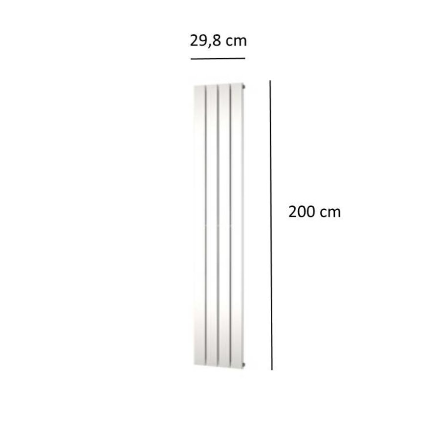 Designradiator Plieger Cavallino Retto Enkel 666 Watt Middenaansluiting 200x29,8 cm Wit