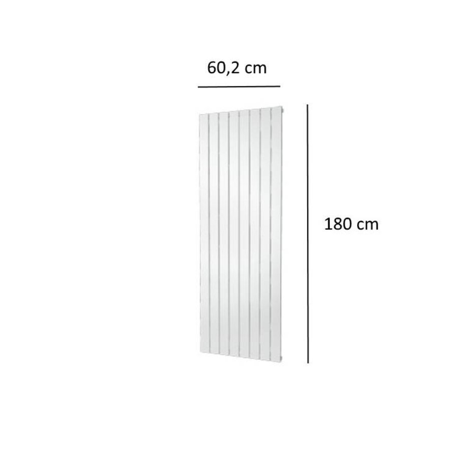 Designradiator Plieger Cavallino Retto Enkel 1205 Watt Middenaansluiting 180x60,2 cm Wit