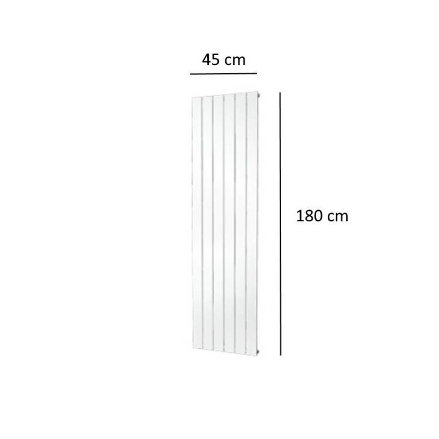 Designradiator Plieger Cavallino Retto Enkel 910 Watt Middenaansluiting 180x45 cm Wit