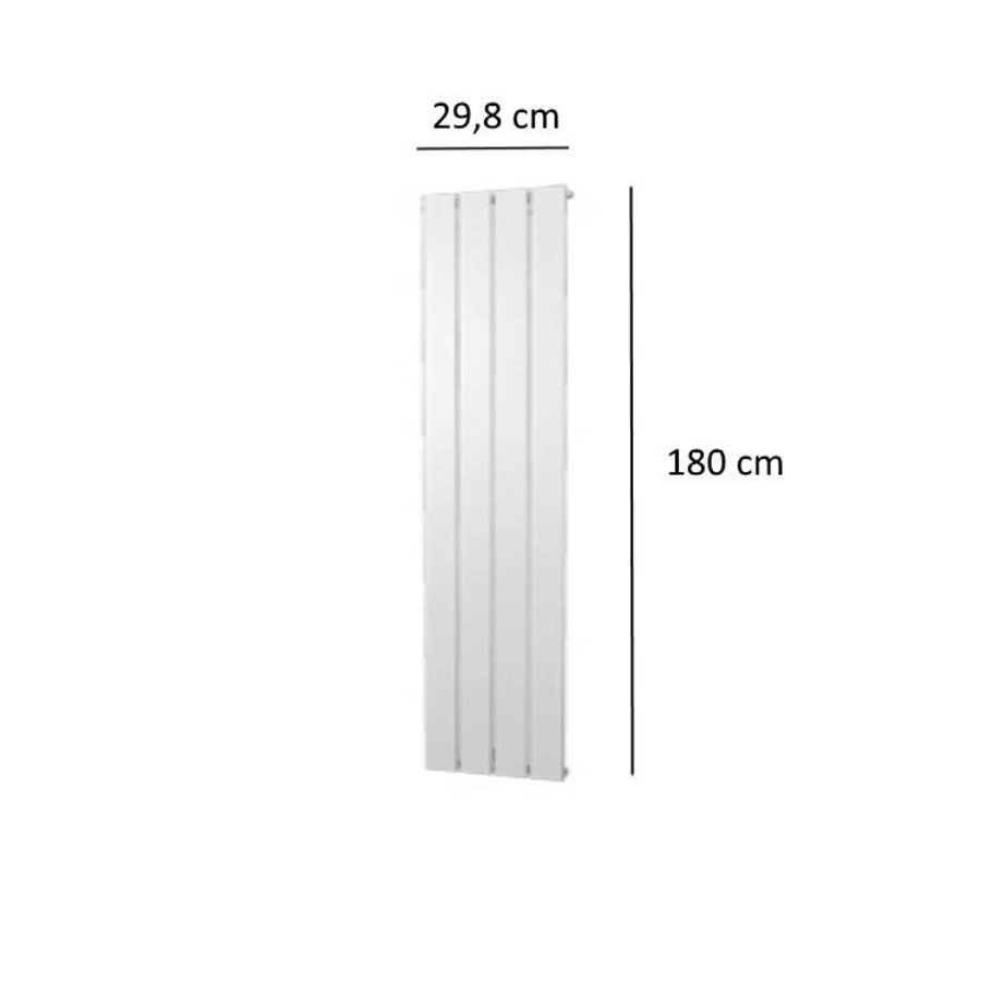 Designradiator Plieger Cavallino Retto Enkel 614 Watt Middenaansluiting 180x29,8 cm Wit