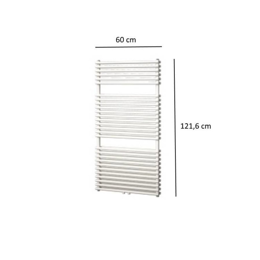 Designradiator Plieger Florian Dubbel 980 Watt Middenaansluiting 121,6x60 cm Wit