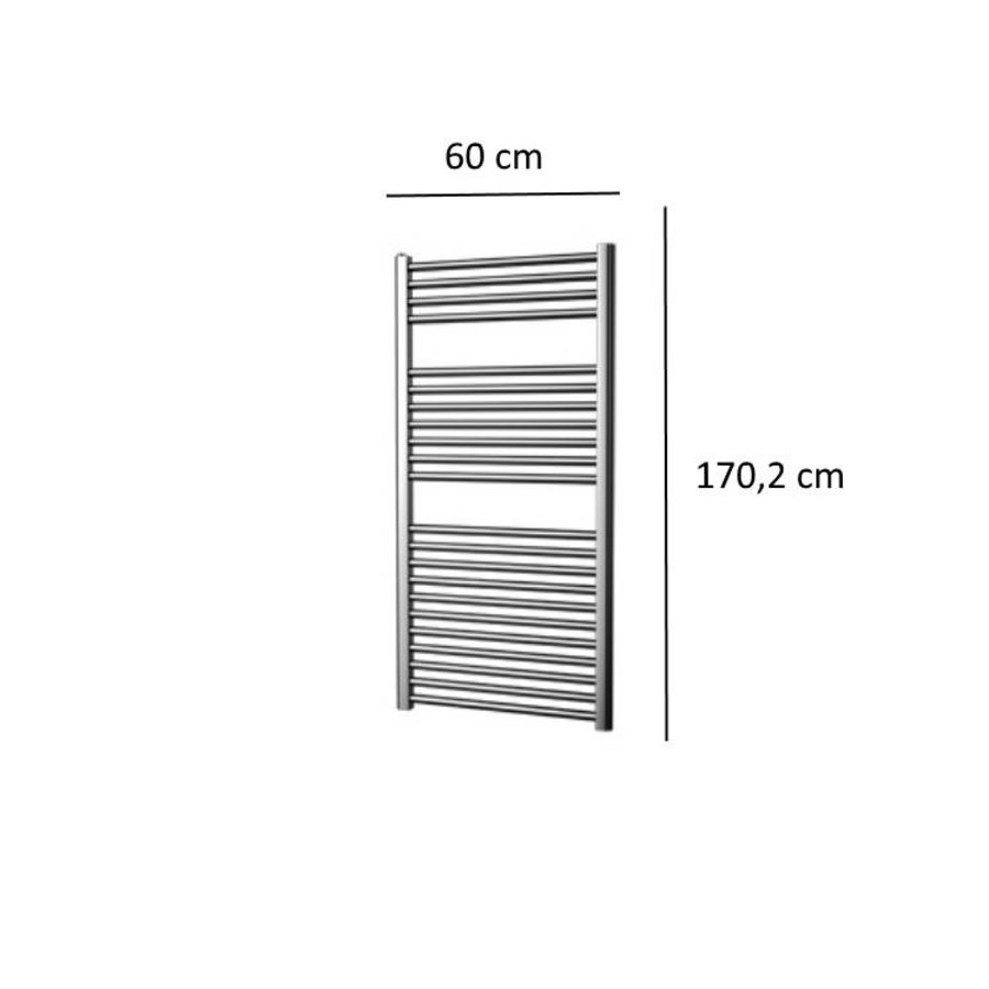 Designradiator Plieger Palermo 645 Watt Zijaansluiting 170,2x60 cm Chroom