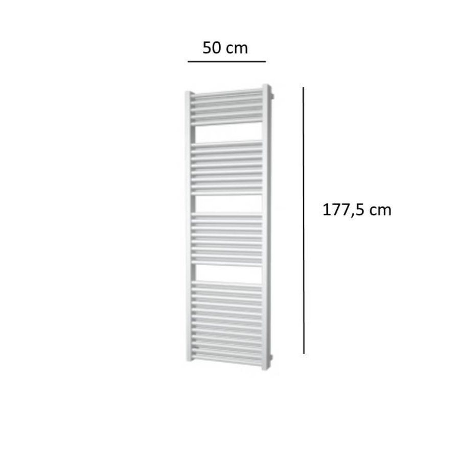 Designradiator Plieger Imola 1155 Watt Met Zijaansluiting 177x50 cm Wit