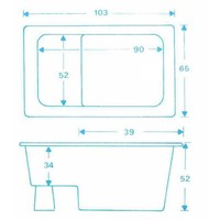 Marinella zitbad 103x65x52 wit