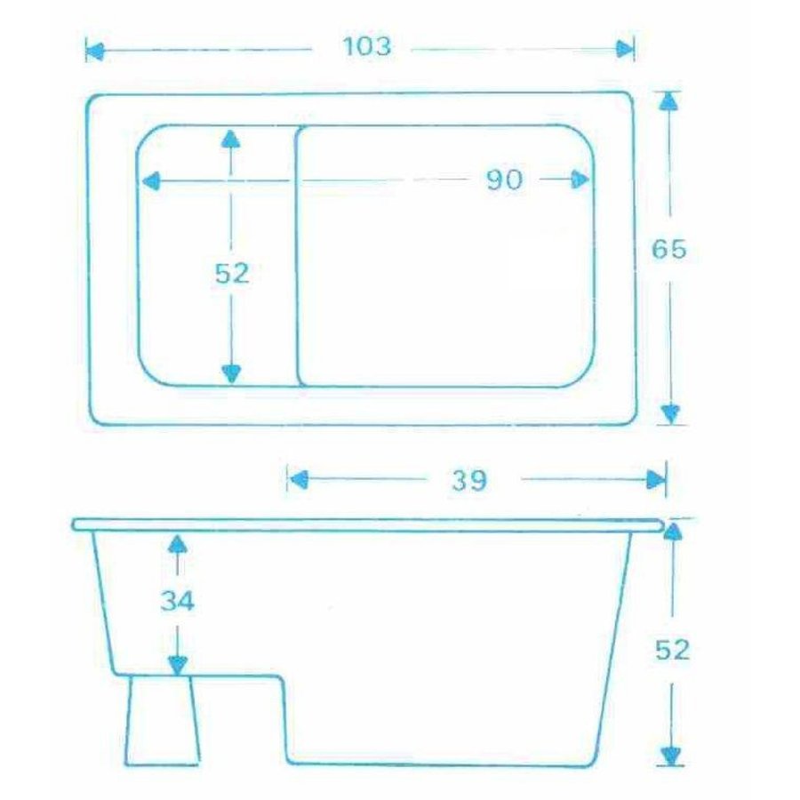 Marinella zitbad 103x65x52 wit