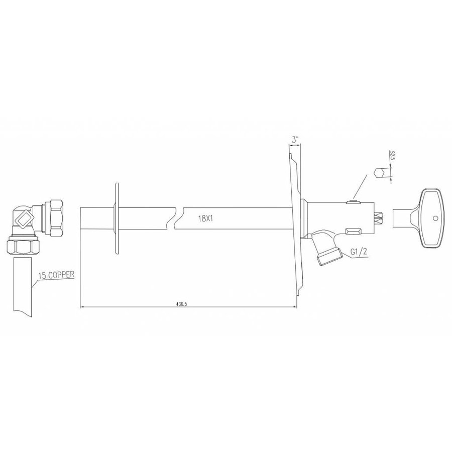 Gevelkraan Wiesbaden Vorstbestendig 15cmx3'4inch