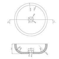 Wiesbaden Hardstenen opzetwastafel rond 40x12