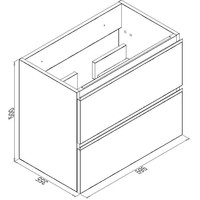 Wiesbaden onderkast 60cmx36cm zo.wastafel gl.grijs