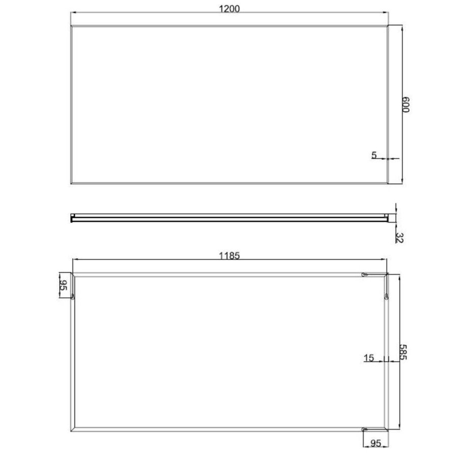 Wiesbaden Wiesbaden Tigris spiegel lijst 1200x600x21 - Megadump Wormer