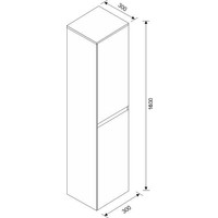 Wiesbaden Tigris Losse kast 1600x300x300 houtnerf grijs