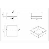 Wiesbaden RVS inbouwnis 30x30x10cm