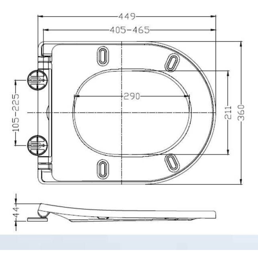 Wiesbaden Vesta rimless wandcloset mat-wit + Shade zitting mat-zwart