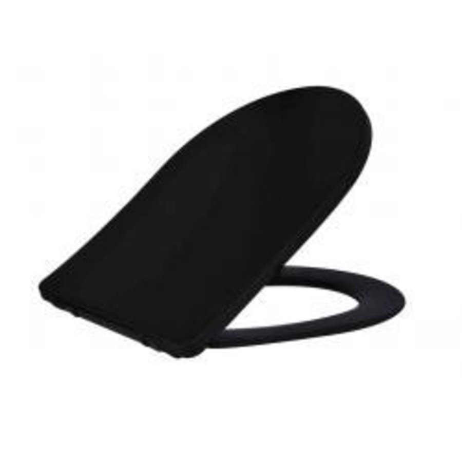 Wiesbaden Shade Slim toiletzitting + deksel one-touch mat-zwart