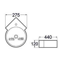 Wiesbaden Atlas hoekfontein 440x275x120 wit