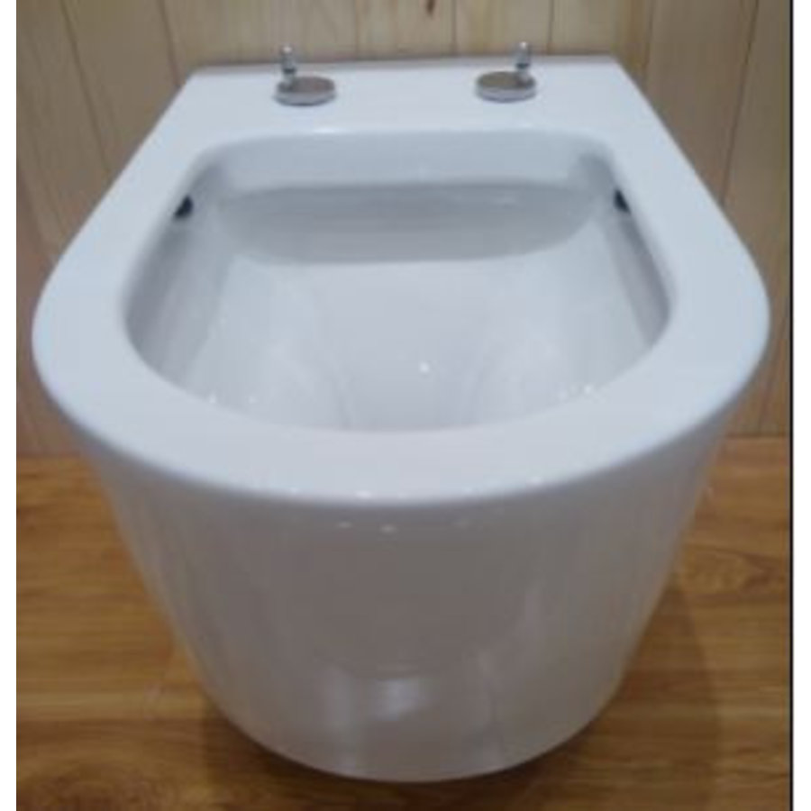 Wiesbaden Flow rimless wandcloset met nano coating 55cm + zitting diepspoel wit