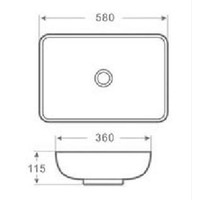 Wiesbaden Kar� opzetwastafel 580x360x115mm wit