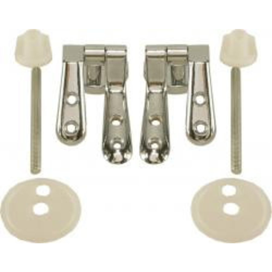 Wiesbaden bevestigingset WC zitting hout chroom