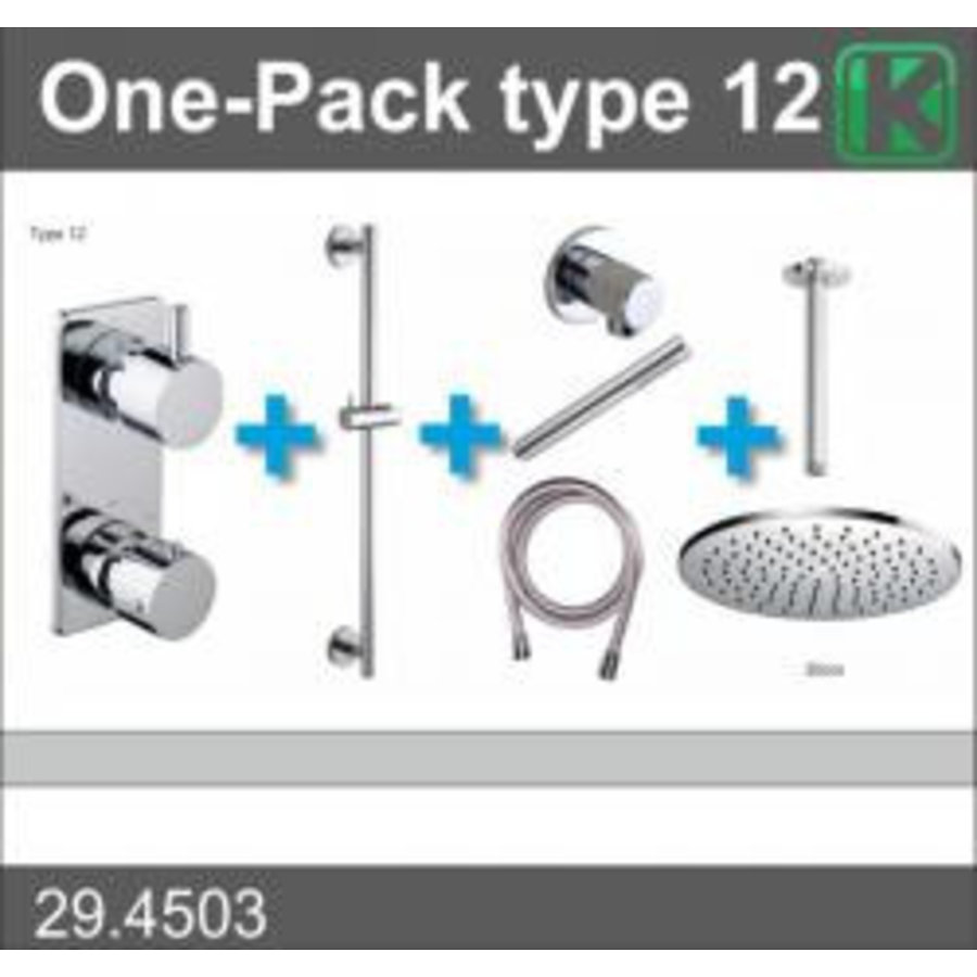 Wiesbaden one-pack inbouwthermostaatset type 12 (30cm)