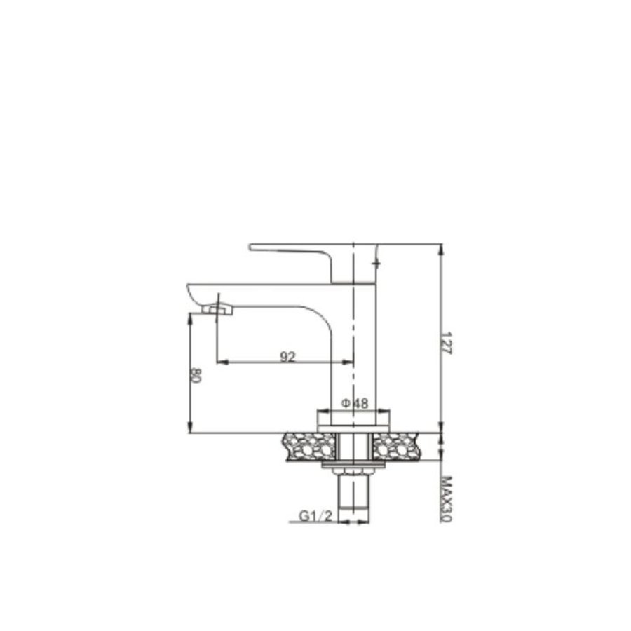 Wiesbaden Casma toiletkraan 1/2'' wit/chroom