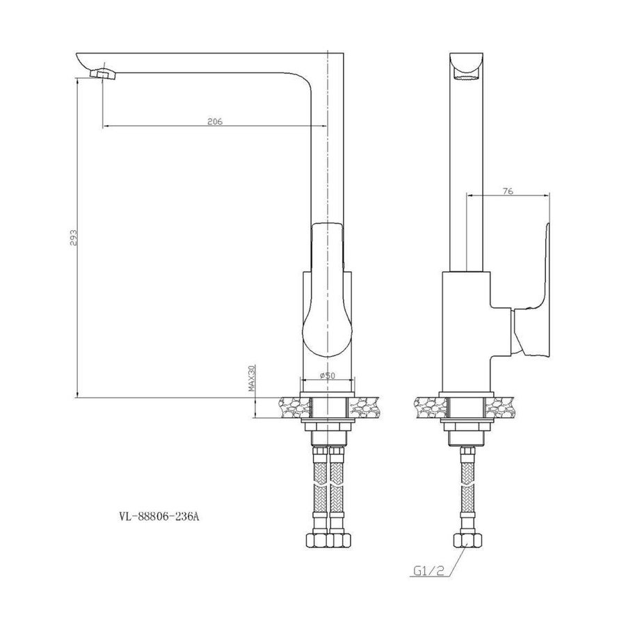 Wiesbaden Casma ��nhendel-keukenmengkraan chroom