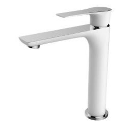 Wiesbaden Casma ��nhendel-wastafelmengkraan hoog wit/chroom 