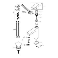 Wiesbaden Rombo wastafelmengkraan + clickwaste chroom
