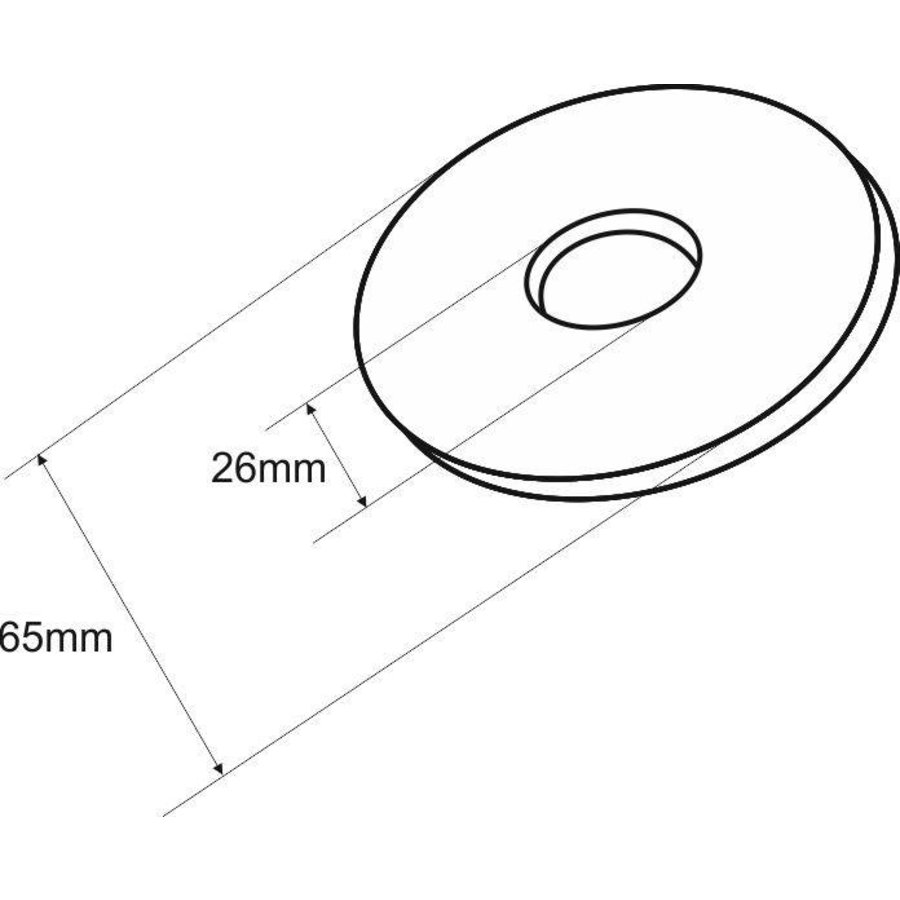 Wiesbaden Caral losse rozet tbv inbouw uitloopgedeelte chroom