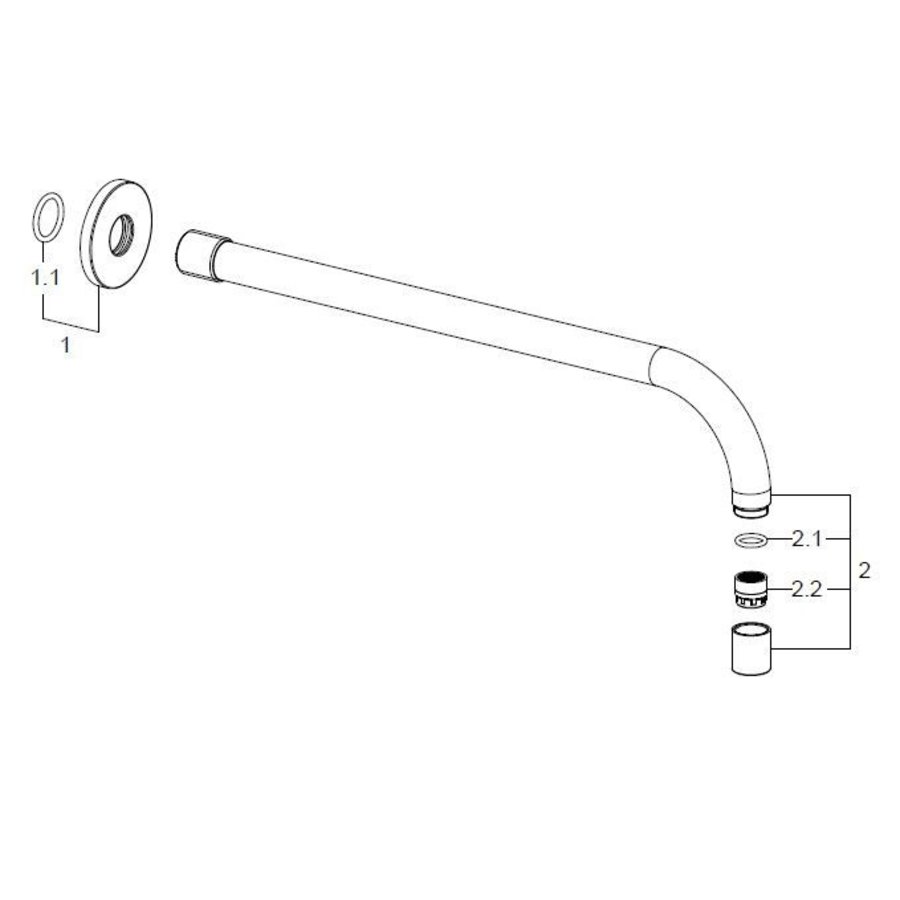 Uitloop Wiesbaden Slim 18mm Rond 30cm 1/2'' Chroom