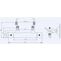 Wiesbaden Rio Therm.douchekraan 12cm geb.staal
