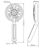 Wiesbaden Triton verstelbare handdouche 10cm chr.