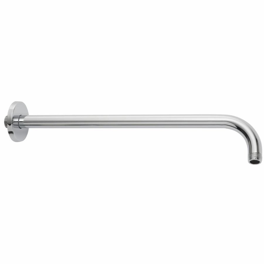 Wiesbaden gebogen douche-arm rond muur. 45cm chroom