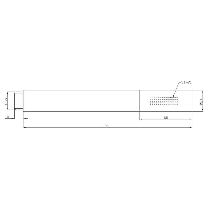 Wiesbaden chroom messing handdouche vierkant 1/2''