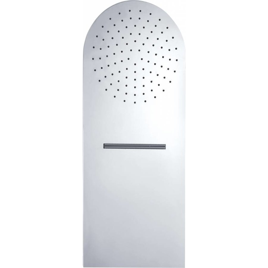 Wiesbaden luxe wand-hoofddouche+waterval 25x60 chroom