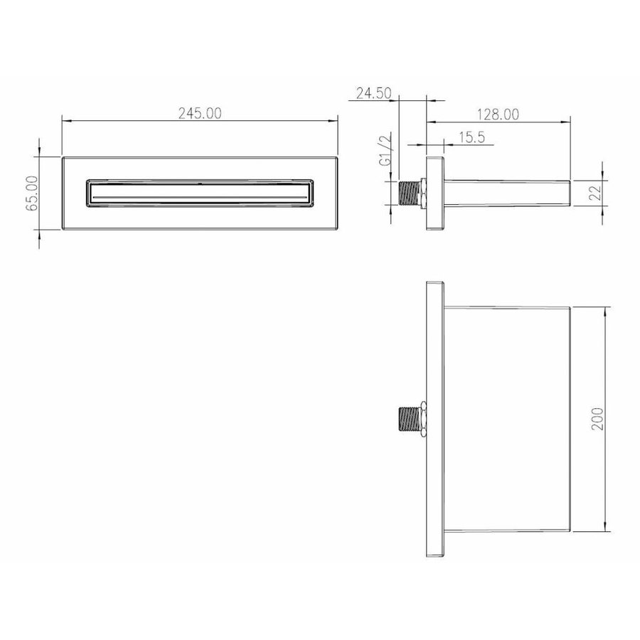 Wiesbaden ABS waterval bad-uitloop 200x22 chroom