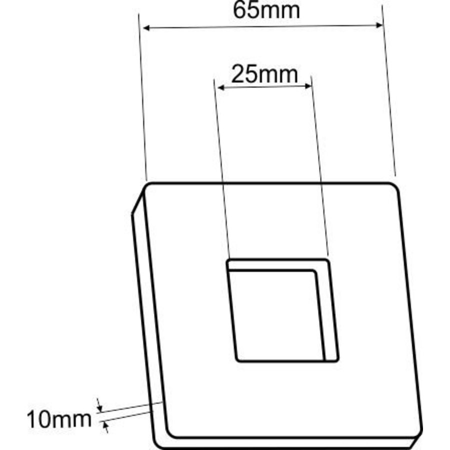 Losse Overschuifrozet Wiesbaden Lucius tbv Douchearm Vierkant 6,5 x 6,5 cm RVS