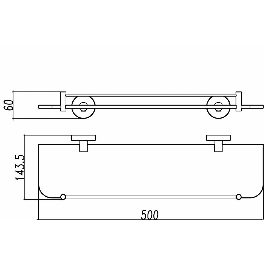 Wiesbaden 304-glazen planchet 54cm RVS