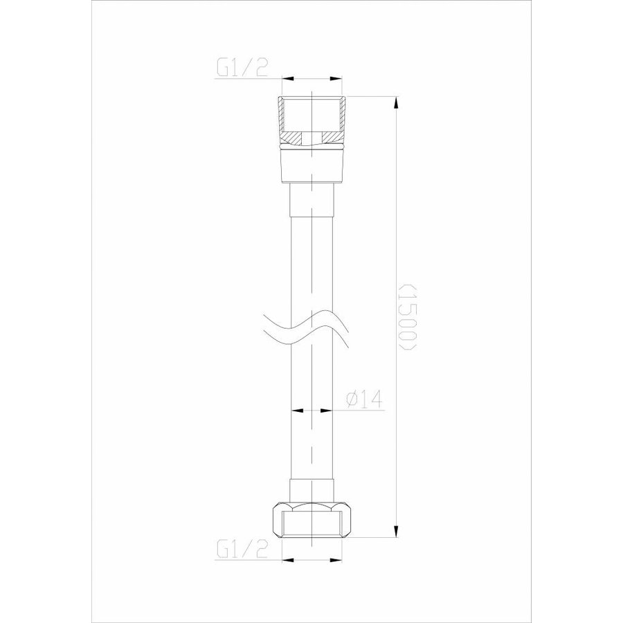 Wiesbaden 304-RVS doucheslang 150cm