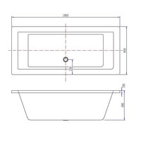 Wiesbaden Santino SQ inbouw ligbad 180*80*49 cm wit DUO