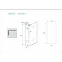 Wiesbaden Wiesbaden zijwand+hoekprof. 350x2000 10mm NANO voll.matglas