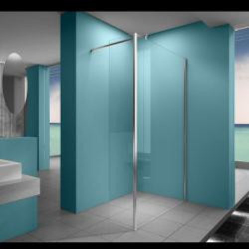 Wiesbaden eco zijwand met hoekprofiel 300x2000, 8 mm Nano 