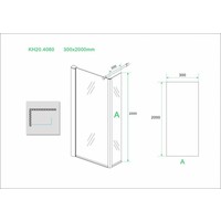 Wiesbaden eco zijwand met hoekprofiel 300x2000, 8 mm Nano