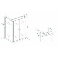 Wiesbaden hoekprofiel tbv nisdeur+profiel met zijwand 10mm