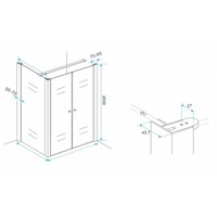 Wiesbaden hoekprofiel tbv nisdeur+profiel met zijwand 10mm