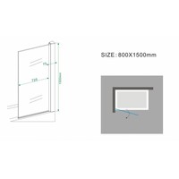 Wiesbaden draaibare badwand 800x1500 6mm NANO chroom