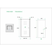 Wiesbaden nisdeur met profiel 700x2020 8mm NANO glas