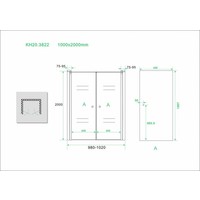 Wiesbaden dubbele pendeldeur in nis 1000x2000 6mm NANO glas