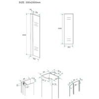 Wiesbaden zijwand + muurprofiel 300x2000 10mm NANO glas