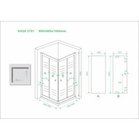 Wiesbaden eco hoekinstap douchecabine 5mm 900x900x1900 helder glas